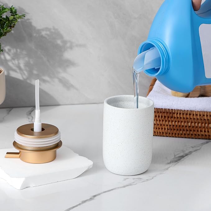 Hand Soap Dispenser for Bathroom Decro, Ceramic Liquid Pump Bottles Refillable - Image 4
