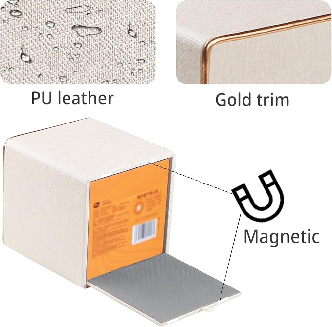 Leather Tissue Box Cover Square, Decorative Cube Tissue Box Holder - Image 5