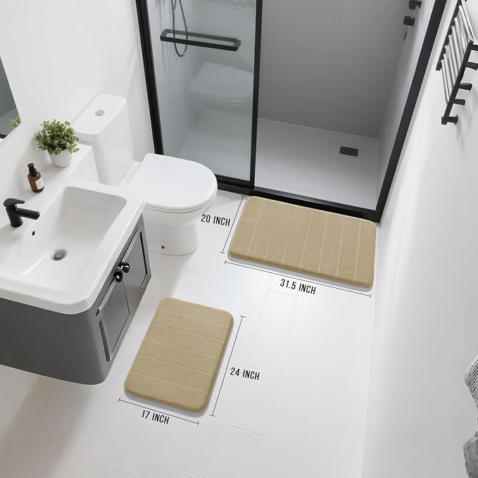 Yimobra Memory Foam Bathroom Rugs Sets 2 Piece - Image 2