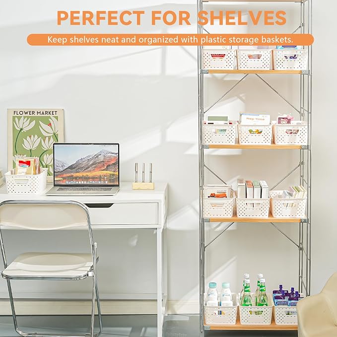 12 Pack Plastic Storage Baskets - Image 7