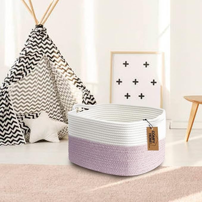 COMFY-HOMI Cotton Rope Woven Medium Basket - Image 4