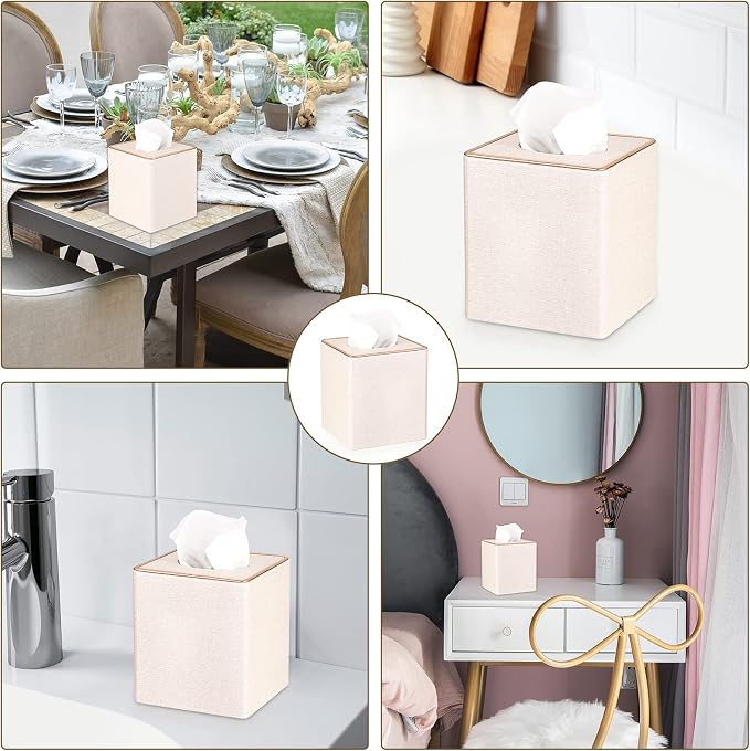 Sumnacon Square Linen Tissue Box Cover - Image 6