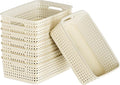 White Plastic Basket, 8 Pack Home Organization and Storage Baskets by FUCDTEFC