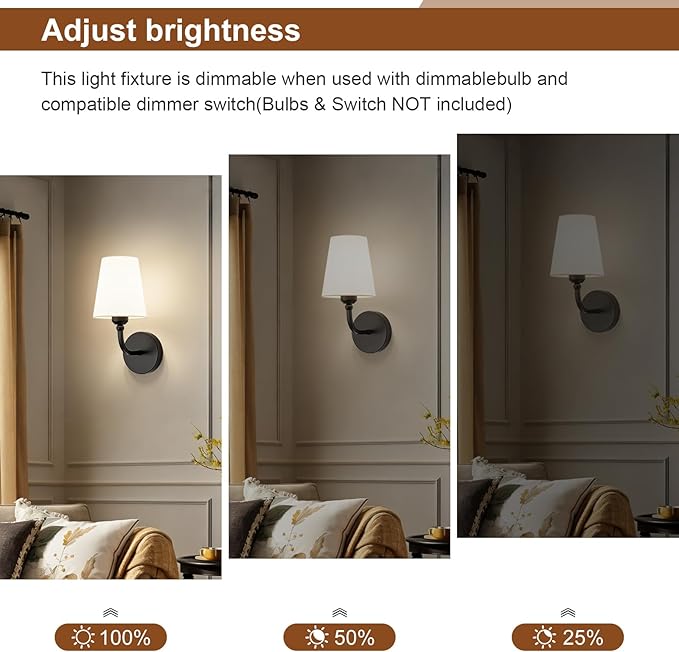 Modern Wall Sconces Set of 2, Hardwired Wall Lights - Image 5