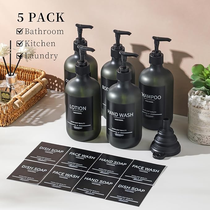 Plastic Refillable Shampoo and Conditioner Bottles - Image 2