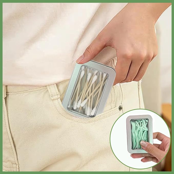Cotton Swab Holder for Travel, Travel Floss Picks Case - Image 5