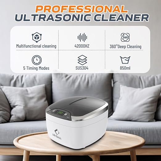 Life Basis Ultrasonic Jewelry Cleaner Ultrasonic Cleaning Machine 850ml LCD - Image 2
