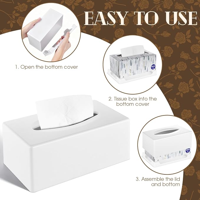 Tissue Box Cover, Rectangular Facial Tissue Holder - Image 7