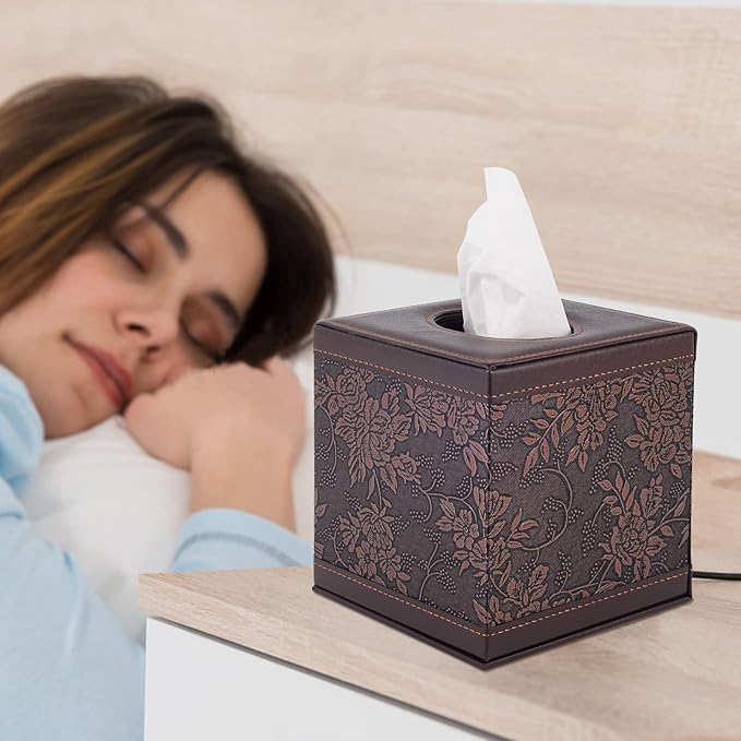 Tissue Box Cover Square, Modern Leather Tissue Box Holder - Image 4