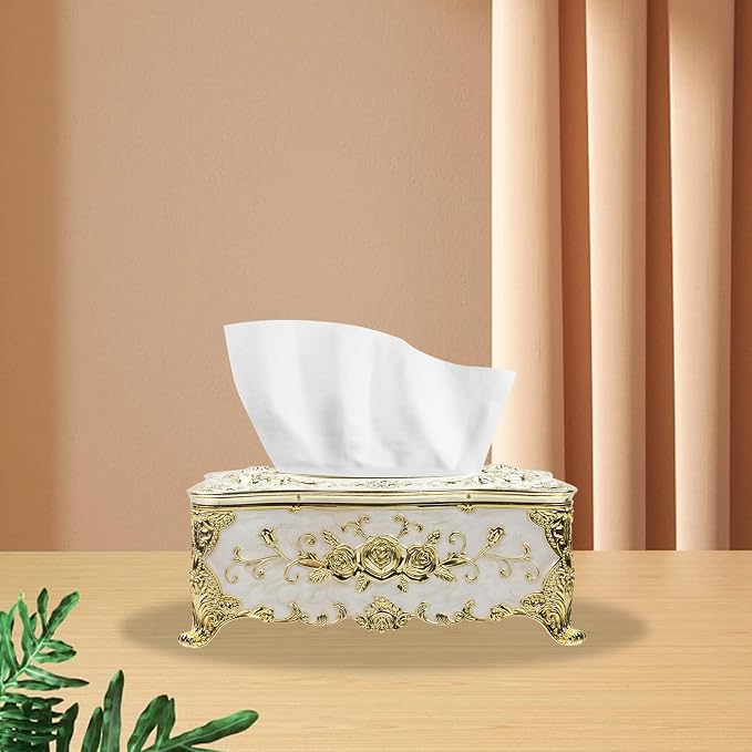 Geesatis Tissue Box Cover Tissue Box Holder Facial Tissue Paper Organizer - Image 5