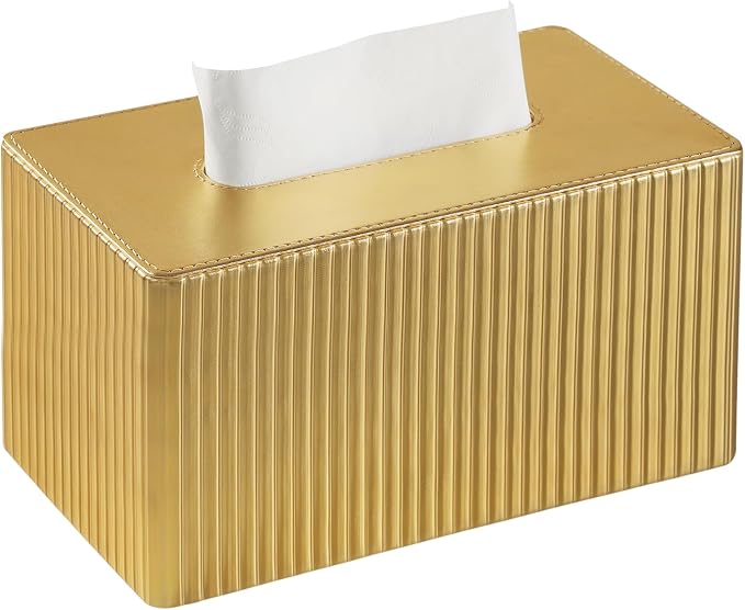 PU Leather Tissue Box Cover, Rectangle Tissue Box Holder by MEIBOOCH