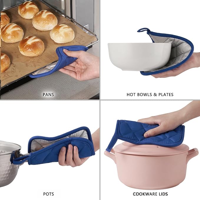 Kitchen Pot Holders Set Heat Resistant Pure Cotton Potholders Kit Trivets Large - Image 2