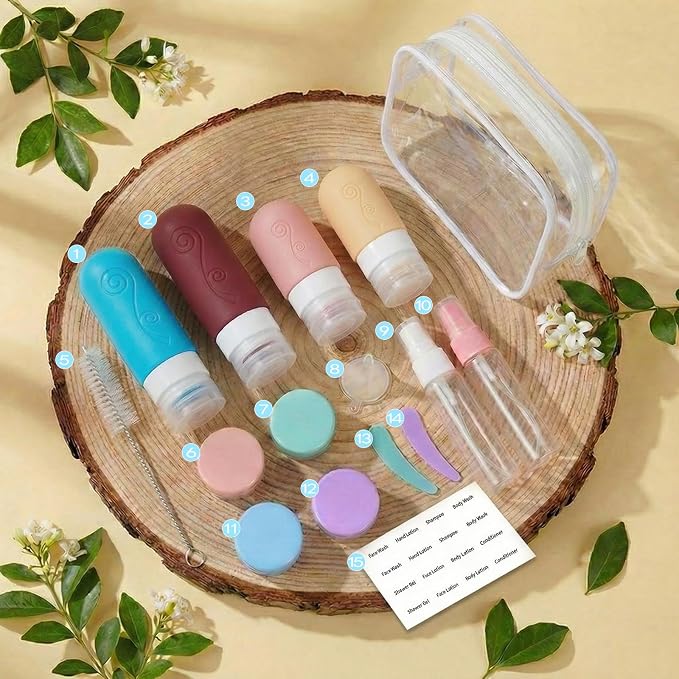 16 Pack Travel Bottles Set for Toiletries, TSA Approved Travel Containers Leak - Image 2