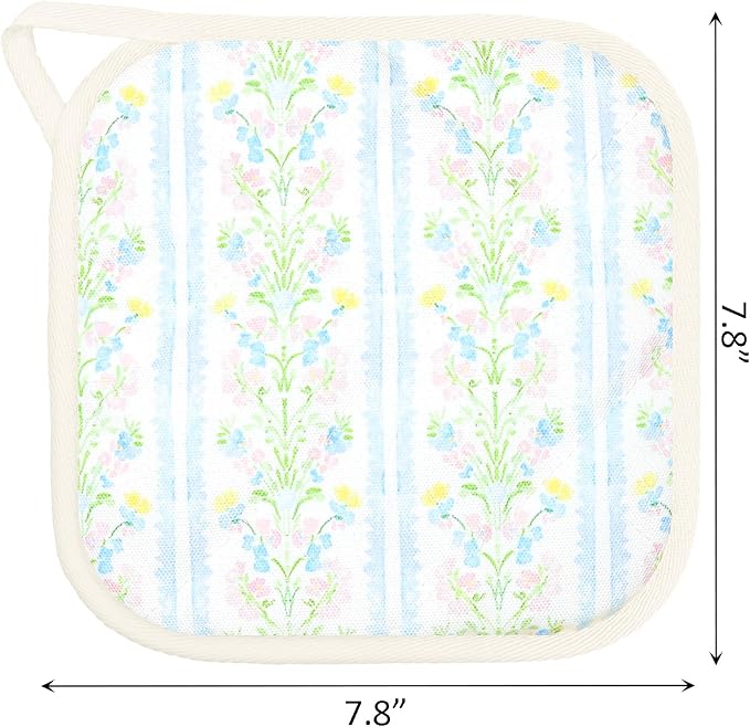 6 Pack Pot Holders 100% Cotton Heat Resistant Potholder, Machine Washable Pot - Image 2