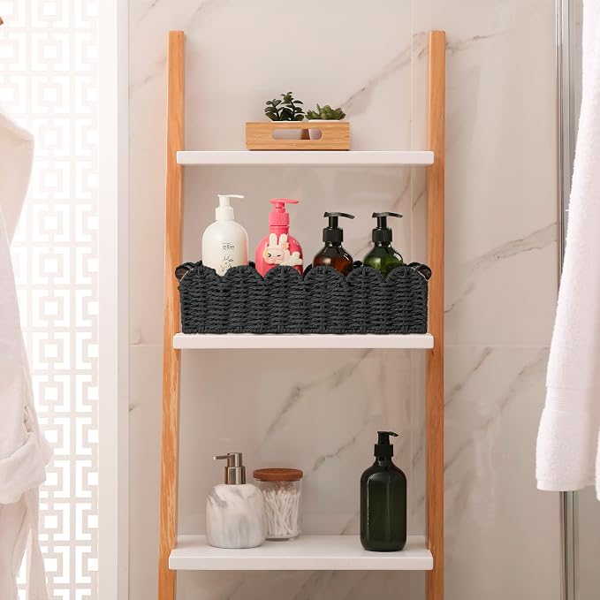 Toilet Paper Storage Basket Bathroom Counter Organizer Wicker Baskets - Image 5