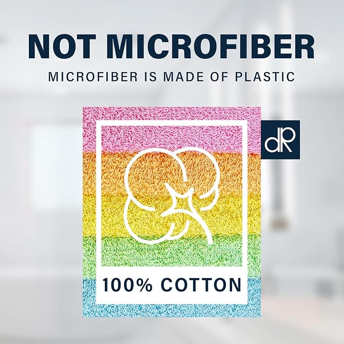 DecorRack 20 Pack 100% Cotton Wash Cloth, Luxurious Soft, 12 x 12 inch Ultra - Image 7
