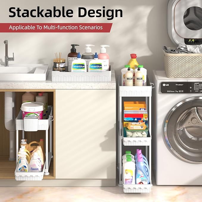Under Sink Organizer, Bathroom Organizers and Storage, 2 Tier Multi-Use Pull - Image 5