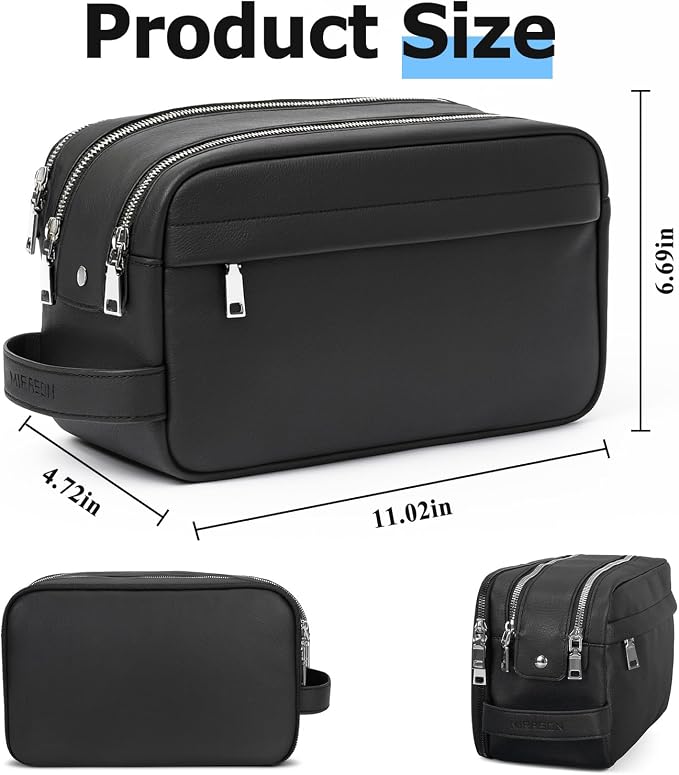 MIRASON Travel Toiletry Bag for Men Thickened Leather Travel Bag for Toiletries - Image 7