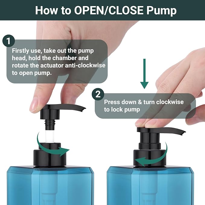 Suream 33.8oz/1000ml Lotion Dispenser, Square Soap Dispenser Set - Image 4
