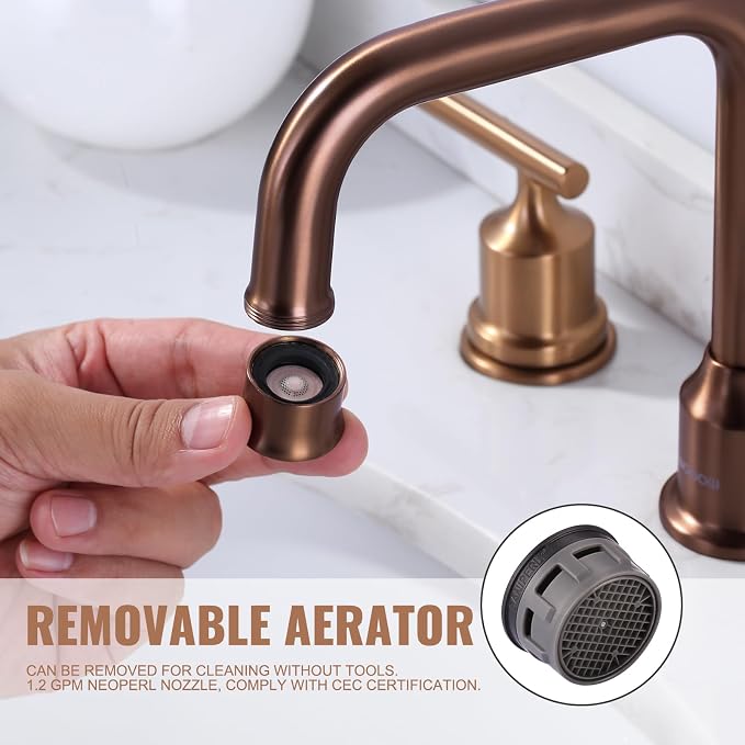 WOWOW Widespread Bathroom Faucet 3 Holes Bathroom Sink Faucet 2 Handle Vanity - Image 3