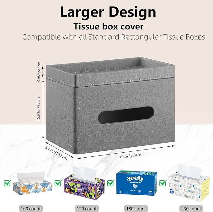 PU Leather Tissue Box Cover Rectangle - Image 4