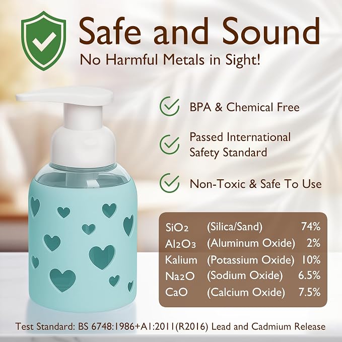 SoCal Suds & Company Foaming Hand Soap Dispenser Glass, Liquid Soap Pump - Image 8