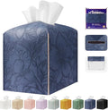 Square Tissue Cube Cover PU Leather Tissue Organizer by DecorateYourHome