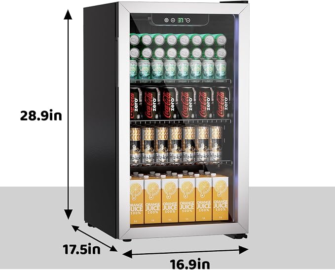 3.0 Cubic Feet/105 Can Beverage Refrigerator, 28 Inch Fridge - Image 3
