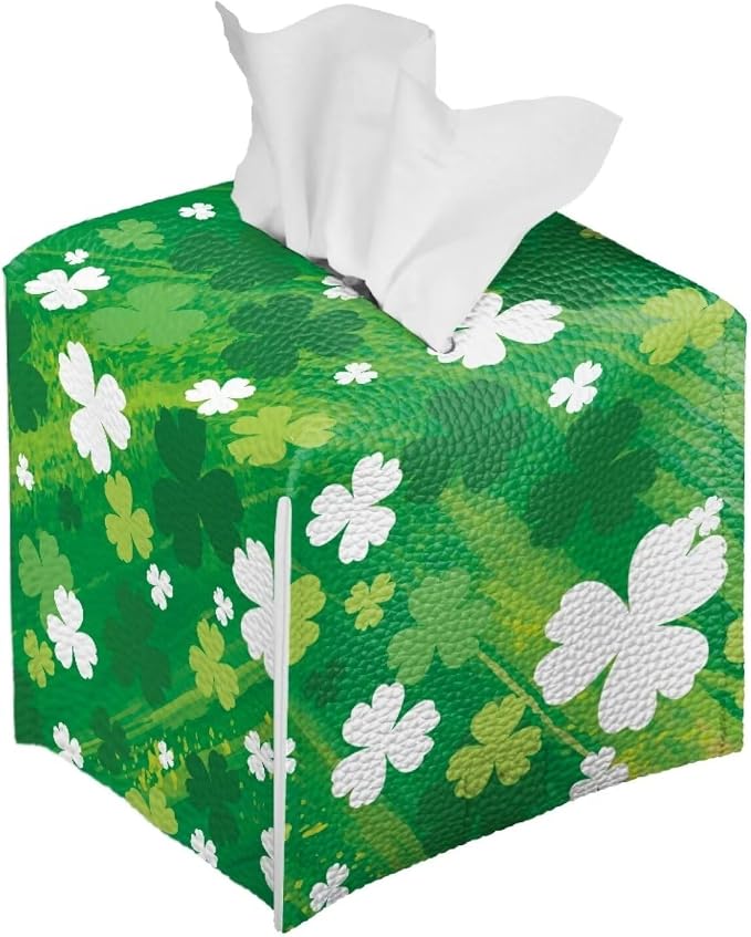 St. Patrick Lucky Grass Stripe Tissue Box Cover Square Tissue Covers Tissue - Image 2