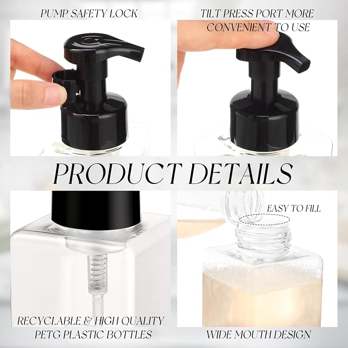 Domensi 24 Pcs Foam Pump Bottle Foaming Soap Dispenser Empty Travel Foaming - Image 3