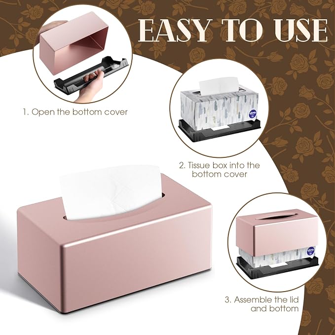 Tissue Box Cover, Rectangular Facial Tissue Holder - Image 7