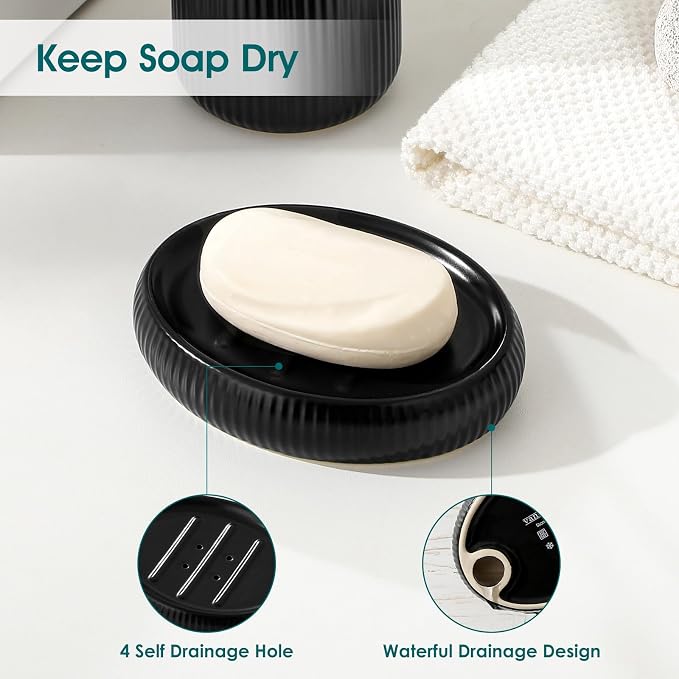vancasso Ceramic Bathroom Accessories Set 4 Piece, Soap Dispenser - Image 4