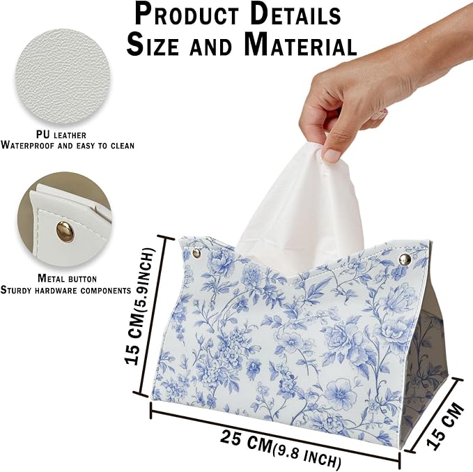 Chinoiserie Decor Rectangle Tissue Box Cover, Housewarming Gifts - Image 5