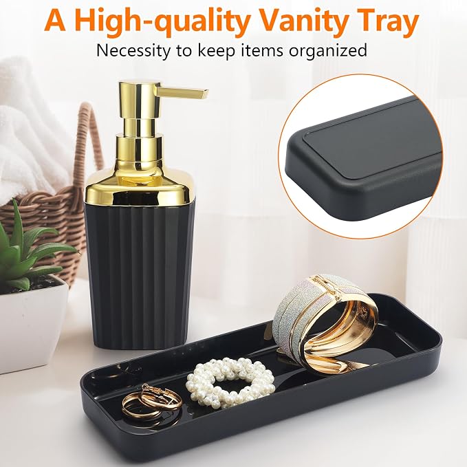Black Bathroom Accessories Set, 9 Piece Black Bathroom Accessory Set - Image 6