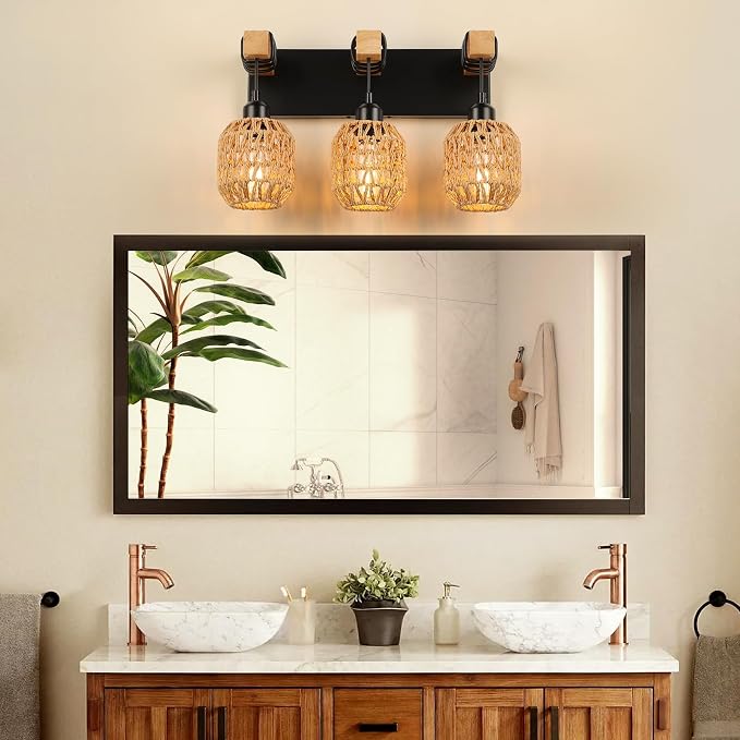 Bathroom Vanity Light Fixtures, 3-Light Farmhouse Bathroom Light Over Mirror - Image 2
