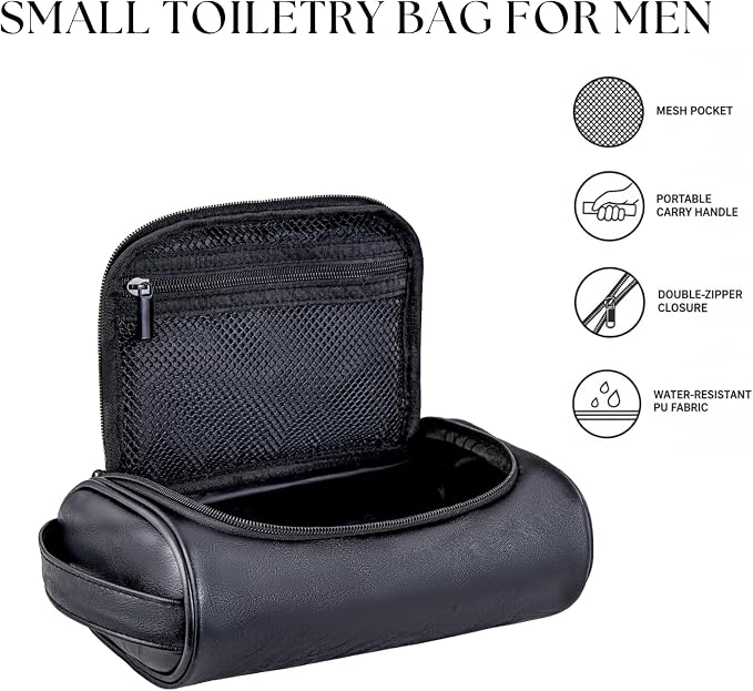 Mens Toiletry Bag, Compact Dopp Kit - Image 3