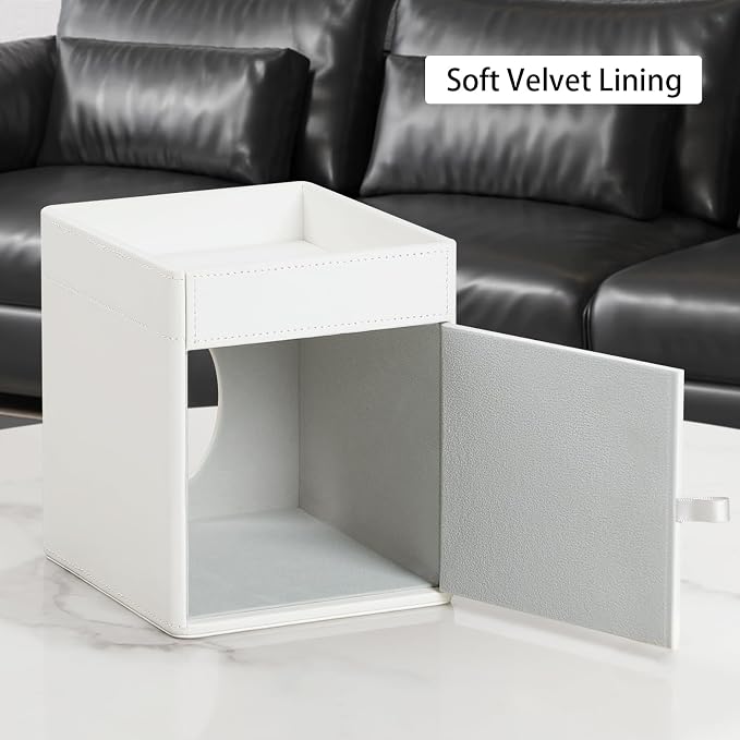 Tissue Box Cover, PU Leather Square Tissue Box Holder - Image 4
