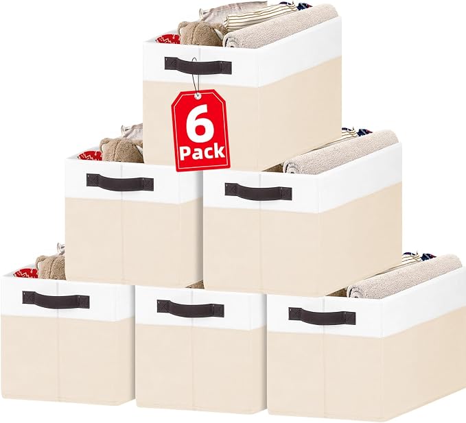 Criusia 6 Pack Large Toy Box Chest, Collapsible Sturdy Toy Storage Organizer by Criusia