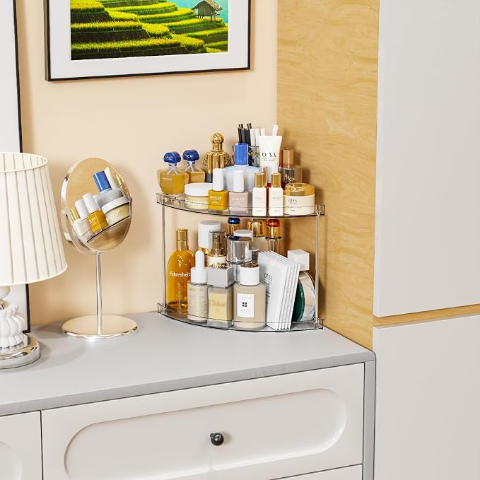 Yieach 2 Tier Corner Bathroom Counter Organizer, Acrylic Bathroom Counter Shelf - Image 6