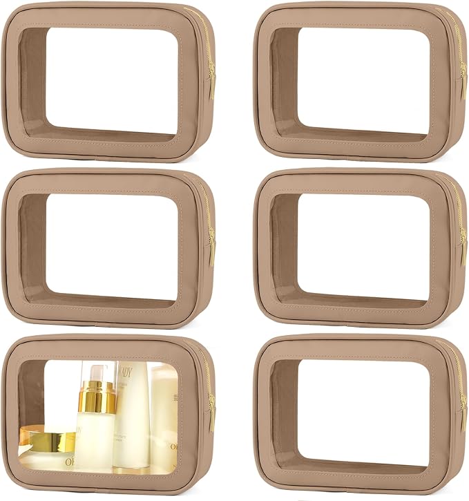 6PCS Clear Toiletry Bag, TSA Approved Travel Pouch by YOPCDJ