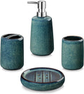 vancasso Green Bathroom Accessories Set, Ceramic Soap Dispenser and Toothbrush by vancasso
