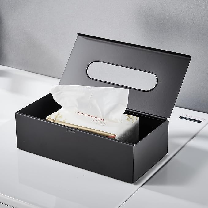 JunSun Rectangular Tissue Box Cover Tissue Box Holder Napkin Holder Tissue - Image 4