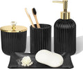 Designer Black Glass Bathroom Accessories Sets by KUKIKAN