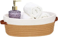Bathroom Countertop Organizer Basket, Cotton Rope Woven Storage Basket Toilet by HLWDFLZ