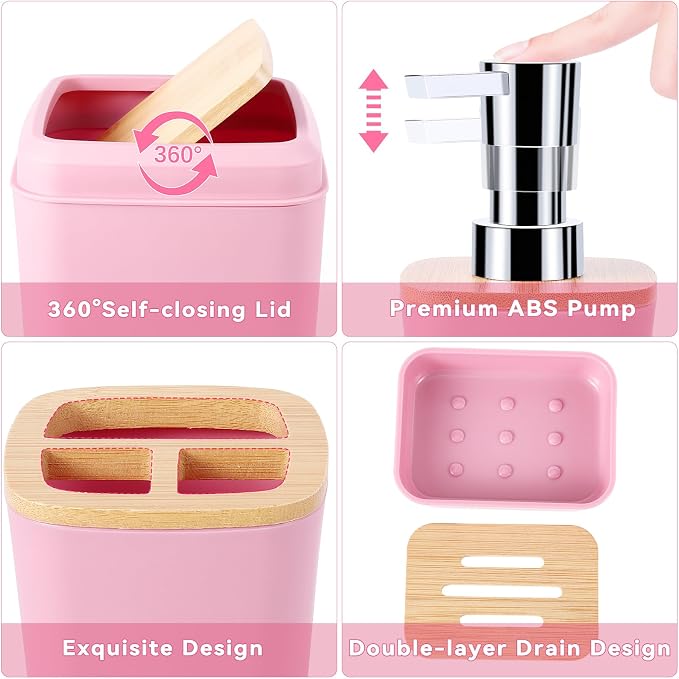 Pink Bathroom Accessories Set - Image 5