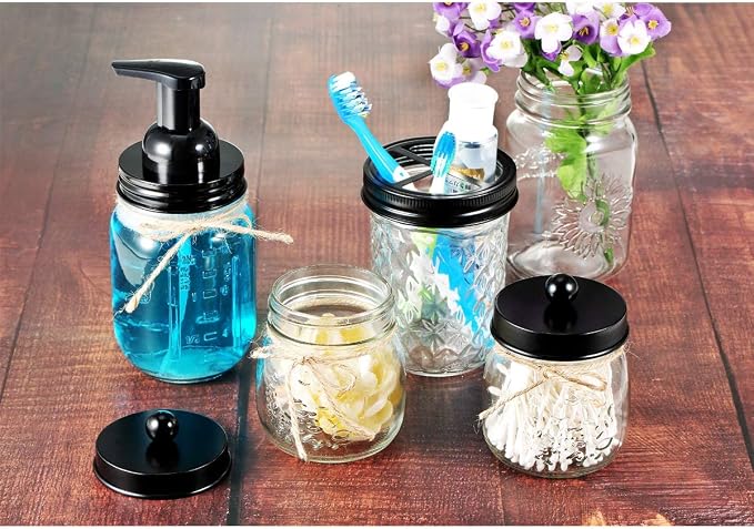 Amolliar Mason Jar Foaming Soap Dispenser, Rustproof Stainless Steel Lid - Image 7