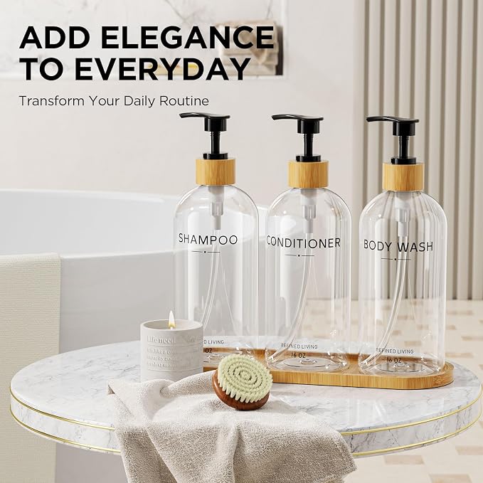 Shampoo and Conditioner Dispenser Set, Shower Soap Dispenser - Image 3