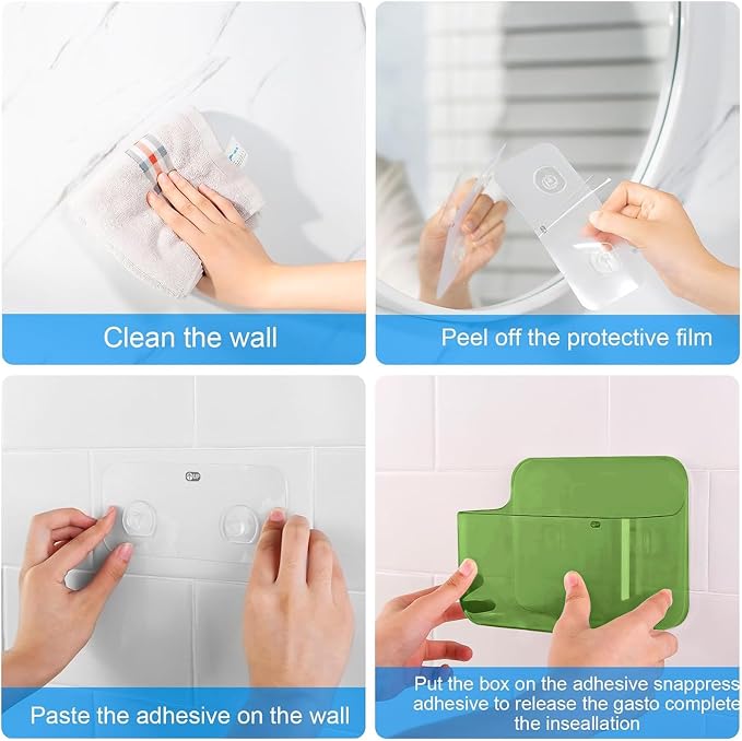 CGBE 2 Packs Cabinet Door Organizer, Acrylic Adhesive Shelf Wall Mounted Storage - Image 6
