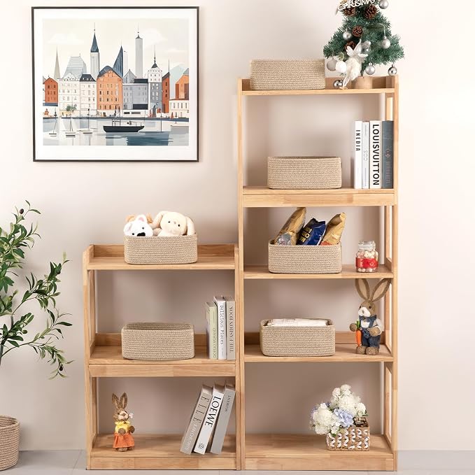 6 Pack Storage Baskets for Shelves, Small Baskets for Shelves, Cute Decorative - Image 2