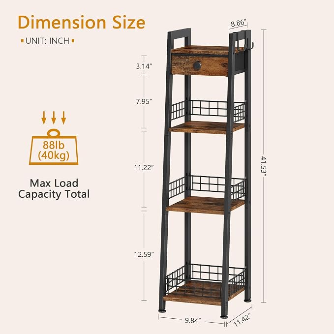 4-Tier Narrow Ladder Shelf - Image 3